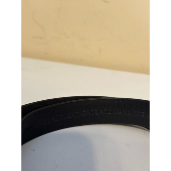 Chico’s Belt Black Leather Silver Hammered Metal Western Boho Aztec Buckle Small - Picture 3 of 9